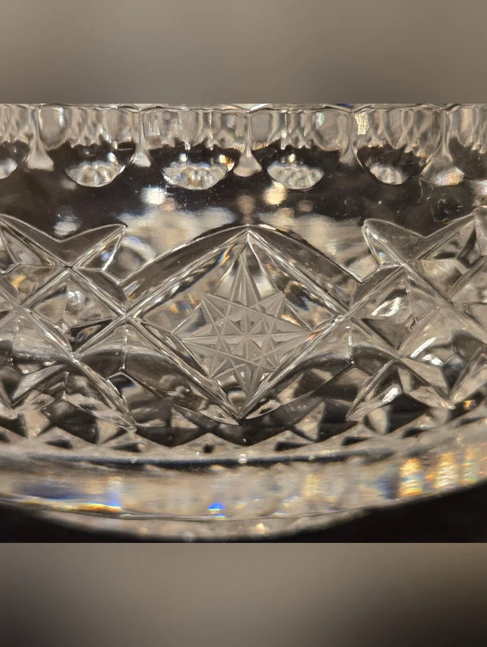 Clear Cut Crystal Glass Candy Dish-serving Bowl Clear